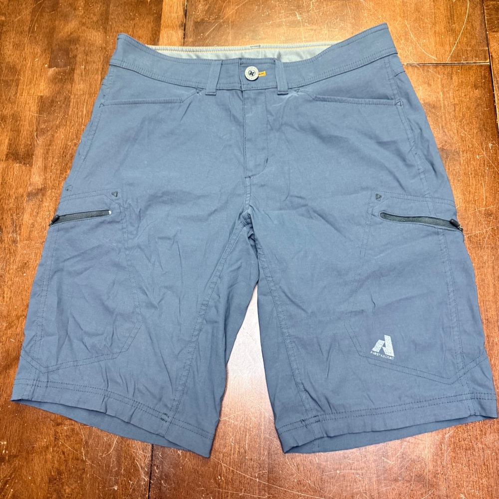 Eddie Bauer First Ascent Shorts Men 34 Blue Gray Guide Cargo Hiking Stretch